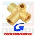 Raccord en T 3 voies Goodridge M10x1 femelle concave avec trou de fixation – Frein / hydraulique