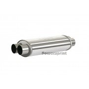 Silencieux universel inox double Ø70 mm – Powersprint 2 entrées / 2 sorties