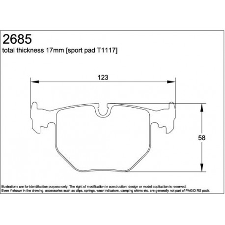 U2685-RS29 PAGID PLAQUETTES AR E46/E39/E38/E53/E85/E86/E52