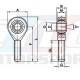 ROTULE MALE M18x150 PAS A GAUCHE + CONTRE ECROU