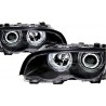 E46 COUPE CABRIO 99-03 PHARES ANGEL EYES À FOND NOIR BMW E46 COUPÉ - CABRIO (99-03) - PHASE 1 