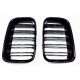 E36 PHASE 1 GRILLE DE CALANDRE DOUBLE BATONS NOIR BRILLANT