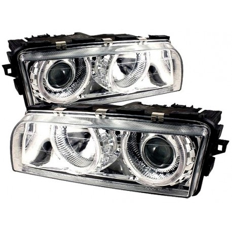 E38 94-98 ANGEL EYES XENON CHROME + CLIGNOS