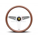 Volant MOMO California Heritage Bois 3 Branches Chromées Ø360mm