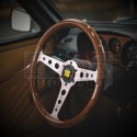 Volant MOMO Indy Heritage bois – 3 branches alu Ø350 mm