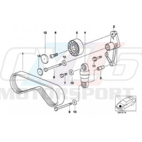 5PKX906 COURROIE COMPRESSEUR DE CLIM 11281437449 11281470024 BMW E36 E34  E39 E38 Z3 - CYL6