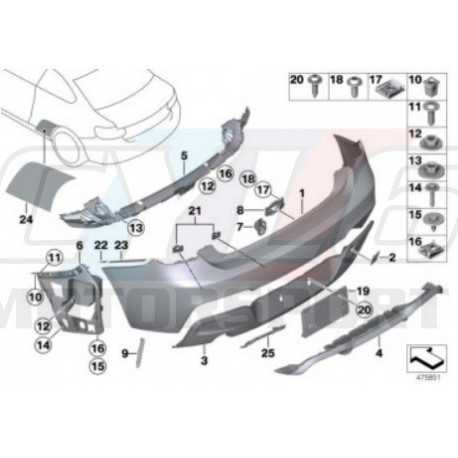 OBTURATEUR ANNEAU DE REMORQUAGE BMW ORIGINE 51128068537