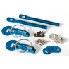 Attache Capot Type Dakar Bleu - Aluminium Anodisé - Paire Universelle