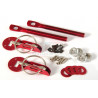 Attache Capot Type Dakar Rouge - Aluminium Anodisé - Paire Universelle