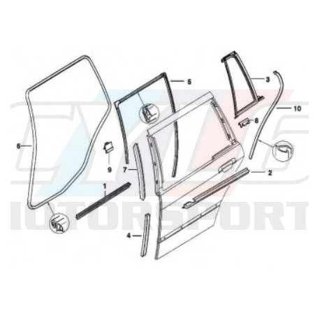 E36 TOURING JOINT ENTRE PORTE ET CAISSE ARG 51718221199