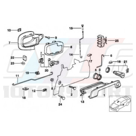 E36 CACHE POIGNEE DE PORTE BMW ORIGINE 51218205301