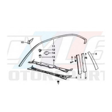 CACHE AR DROIT E36 TOURING BMW ORIGINE 51348230231