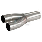 2 en 1 - 2x50mm en 1x63.5mm COLLECTEUR ECHAPPEMENT INOX