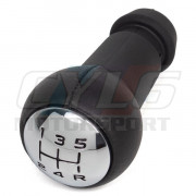 POMMEAU DE LEVIER DE VITESSES BVM5 CUIR NOIR ET ALUMINIUM PEUGEOT CITROEN ORIGINE