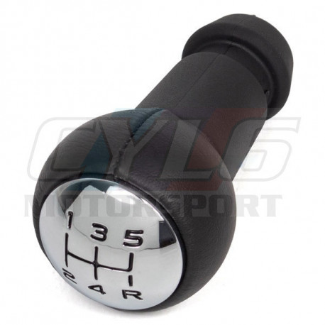 POMMEAU DE LEVIER DE VITESSES BVM5 CUIR NOIR ET ALUMINIUM PEUGEOT CITROEN ORIGINE