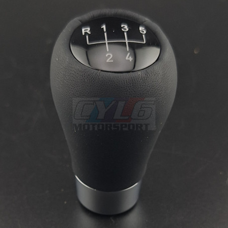 Pommeau M cuir noir BMW 5 vitesses – Bague alu – 25117896031