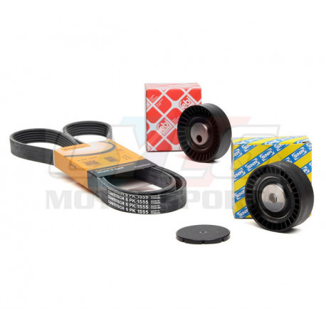 Pack tendeur et courroie accessoire 6PK1555 – BMW M50 M52 – E36 E34 E39 E38 Z3 – CONTITECH / FEBI / SNR