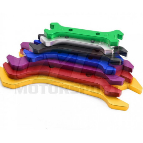 Jeu de clés aluminium pour raccords DASH (AN) AN3 à AN20 – 7 pièces – Durites aviation