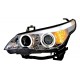 E60-E61 03-07 Paire de phare avant chrome Angel Eyes CCFL